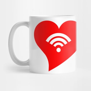 Red WiFi Heart Mug